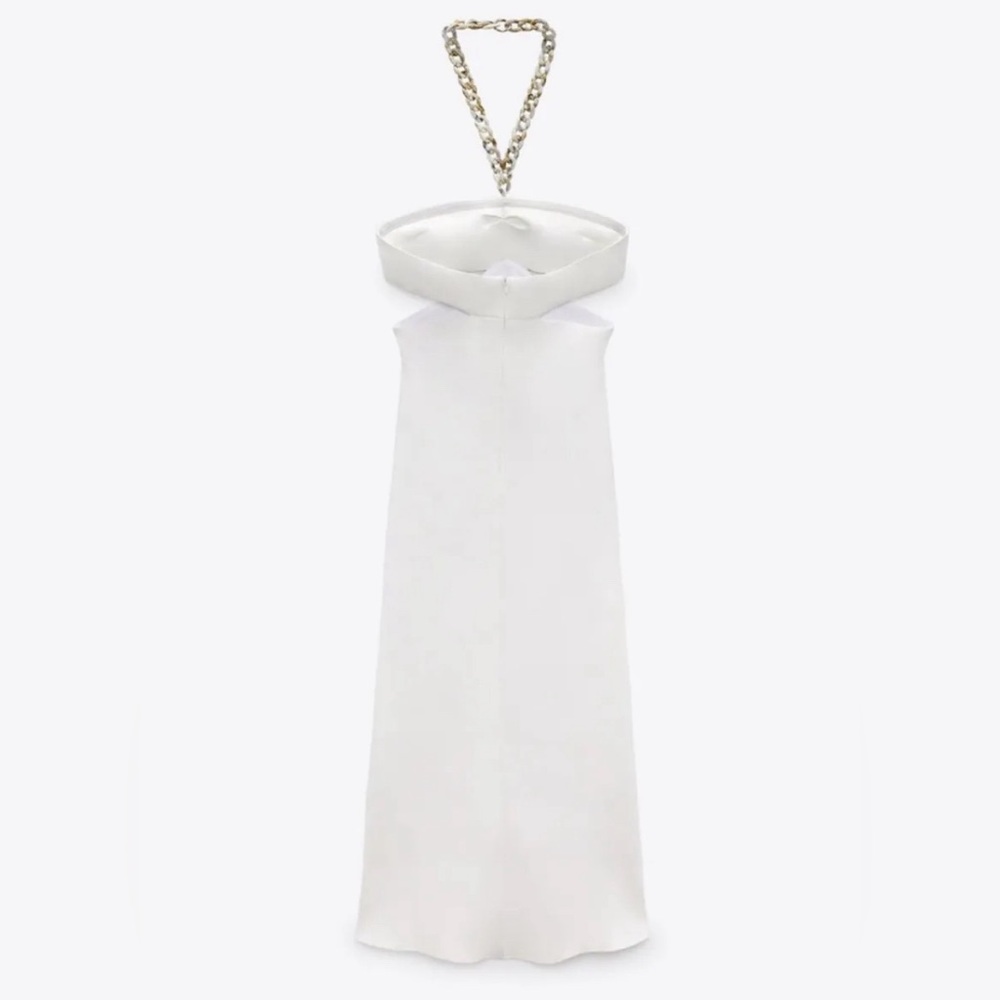 ZARA NEW CUT-OUT DRESS WITH CHAIN DETAIL - Picture 8 of 10